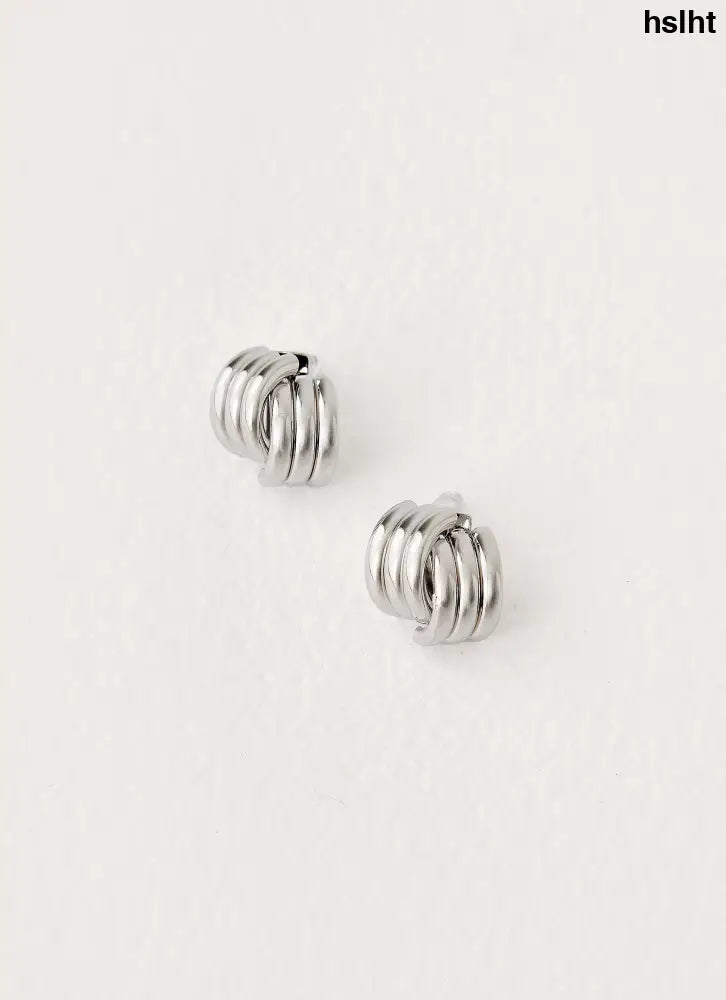 Clean Cut Earrings - Silver - Silver / One Size - Earrings