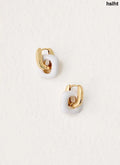 Interlinked Earrings - Gold/White - Gold/White / One Size - Earrings
